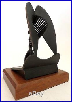 Vintage Chicago Picasso Sculpture 1967 Cast Metal Modernist Replica Wooden Base