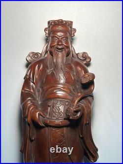 Vintage China Wooden Carved Three God of Longevity Figure Statue Wood Sculpture