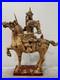 Vintage Chinese Gilded Wood Warrior on Horse Statue / Sculpture