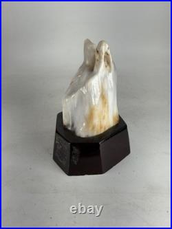 Vintage Chinese Highly Polished Fossilized Wood Scholar Stone Viewing Sculpture