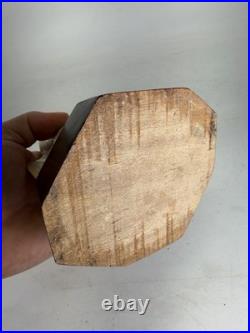 Vintage Chinese Highly Polished Fossilized Wood Scholar Stone Viewing Sculpture