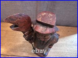 Vintage Chinese Kwan Kung/Guan Yu Wood Carving Sculpture Folk Art Antique Rare