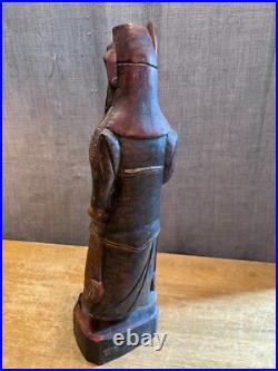 Vintage Chinese Kwan Kung/Guan Yu Wood Carving Sculpture Folk Art Antique Rare