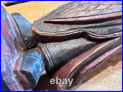 Vintage Chinese Kwan Kung/Guan Yu Wood Carving Sculpture Folk Art Antique Rare