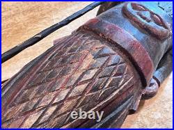 Vintage Chinese Kwan Kung/Guan Yu Wood Carving Sculpture Folk Art Antique Rare