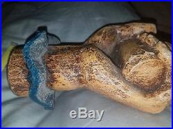 Vintage Clenched Fist Carved Solid Wood sculpture Made in Spain Tramp Art