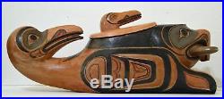 Vintage Cormorant Lidded Dish Inspired By Traditional Northwest Coast Carvings