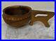 Vintage Croatian Hand Carved Olive Wood Sculpture Bowl / Cup