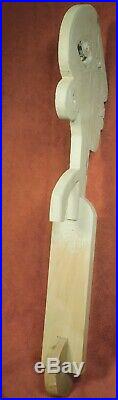 Vintage Cubist Wood Plaster Outsider Sculpture Portrait Bust HEAD Brutalist Male