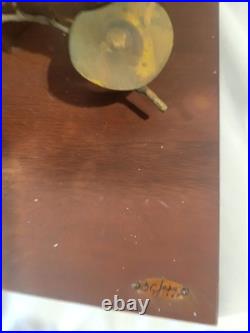 Vintage Curtis JERE Table SCULPTURE Lotus Blossoms Flowers Brass Wood 30x9x19