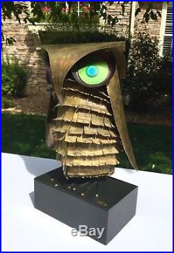 Vintage Curtis Jere Brutalist Owl Sculpture Signed Dated1968 Mid Century Modern