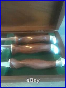 Vintage Cutco 3 Piece Carving Set In Wood Box Awesome Original Condition, Rare