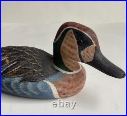 Vintage D & J Fuller Baikal Teal 8 Duck Carved Cedar Wood Sculpture Decoy #4213