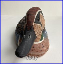 Vintage D & J Fuller Baikal Teal 8 Duck Carved Cedar Wood Sculpture Decoy #4213