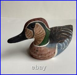 Vintage D & J Fuller Baikal Teal 8 Duck Carved Cedar Wood Sculpture Decoy #4213