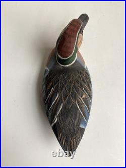 Vintage D & J Fuller Baikal Teal 8 Duck Carved Cedar Wood Sculpture Decoy #4213