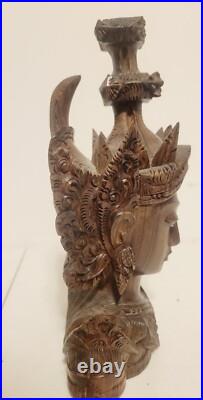 Vintage Dated 1953 wood ironwood mahogany sculpture RAMA Indonesia Thailand