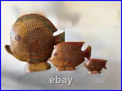 Vintage Decor Solid Wood Hand carved sculptures (set of 3)