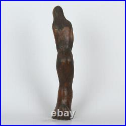 Vintage Decorative Hand Carved Art Wood Sculpture Figurine Of A Woman