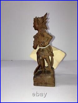 Vintage Delicately Hand Carved Wood Female Bali Goddess Figure Handmade Antique