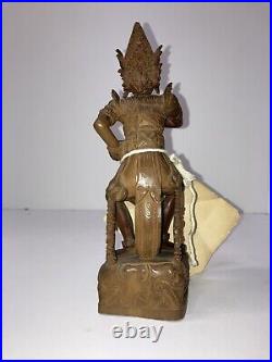 Vintage Delicately Hand Carved Wood Female Bali Goddess Figure Handmade Antique