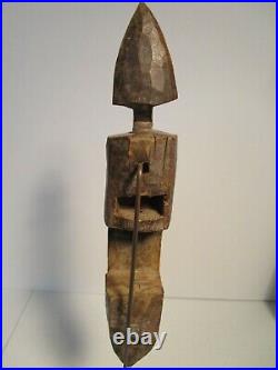 Vintage Dogan Hand Carved African Wood Sculpture withStand