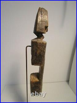 Vintage Dogan Hand Carved African Wood Sculpture withStand