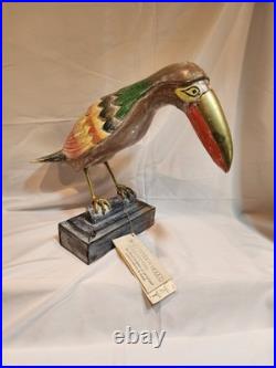 Vintage Don Freedman September Woods Hand Carved Painted Wood Bird Sculpture Art