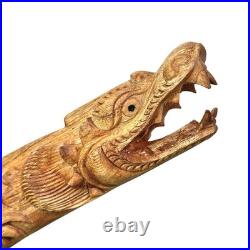 Vintage Dragon Wood Carving Burl Root Sculpture Asian Hand Carved Mid Century
