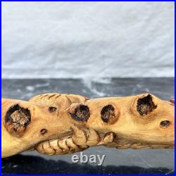 Vintage Dragon Wood Carving Burl Root Sculpture Asian Hand Carved Mid Century