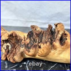 Vintage Dragon Wood Carving Burl Root Sculpture Asian Hand Carved Mid Century
