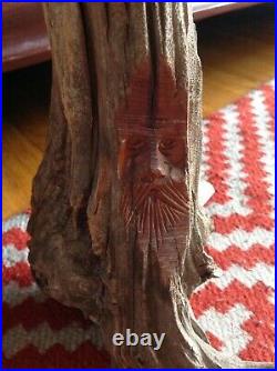 Vintage Drift Wood Hand Carved Wizard Man Spirit Whittle Sculpture Art WoW