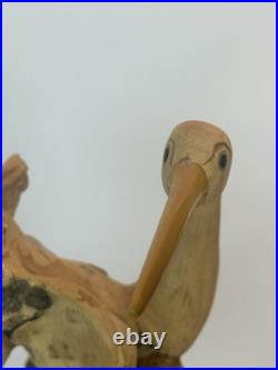Vintage Driftwood Heron Egret Bird Sculpture 26 Root Wood Art Carving