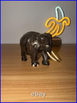 Vintage Ebony Wood Elephant Sculpture Figurine Hand Carved Made In Ceylon 7x6x4 Vintage Ebony Wood Elephant Sculpture Figurine Hand Carved Made In Ceylon 7x6x4