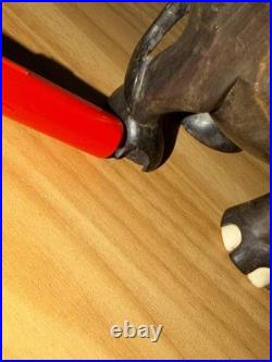 Vintage Ebony Wood Elephant Sculpture Figurine Hand Carved Made In Ceylon 7x6x4