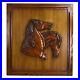 Vintage Equestrian Horse Heads Rustic Lodge Carved Wood Wall Plaque Sculpture