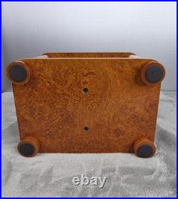 Vintage Executive Magnetic Kinetic Sculpture Burl Wood Gravity Ball Desk Art