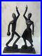 Vintage F. Simeon Signed Carved Wood Sculpture Couple