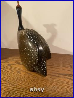 Vintage Feathers Gallery Knysna Africa Crowned Guinea Fowl Wood sculpture