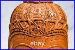 Vintage Fine Hand Carved Wood Buddha Bust Statue Spiritual Sculpture Meditation