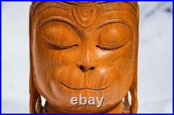 Vintage Fine Hand Carved Wood Buddha Bust Statue Spiritual Sculpture Meditation Vintage Fine Hand Carved Wood Buddha Bust Statue Spiritual Sculpture Meditation