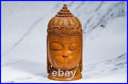 Vintage Fine Hand Carved Wood Buddha Bust Statue Spiritual Sculpture Meditation Vintage Fine Hand Carved Wood Buddha Bust Statue Spiritual Sculpture Meditation