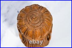 Vintage Fine Hand Carved Wood Buddha Bust Statue Spiritual Sculpture Meditation