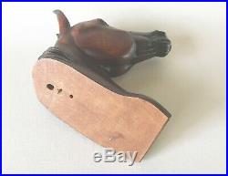Vintage Fine Mahogany Wood Carving HORSE Head Bust 3D Wall Hanging 9