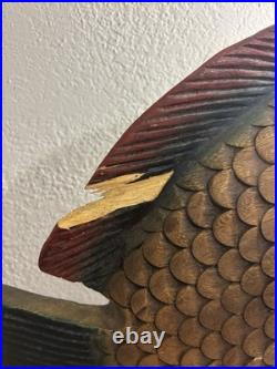 Vintage Fish? Wood carved statue tropical sculpture hawaiian art sarreid