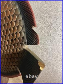 Vintage Fish? Wood carved statue tropical sculpture hawaiian art sarreid
