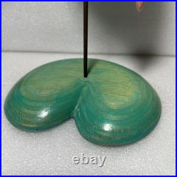 Vintage Flamingo Bird Carved Wood Sculpture Signed By William J. Watson