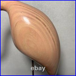 Vintage Flamingo Bird Carved Wood Sculpture Signed By William J. Watson