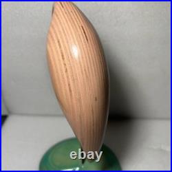 Vintage Flamingo Bird Carved Wood Sculpture Signed By William J. Watson