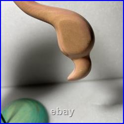 Vintage Flamingo Bird Carved Wood Sculpture Signed By William J. Watson